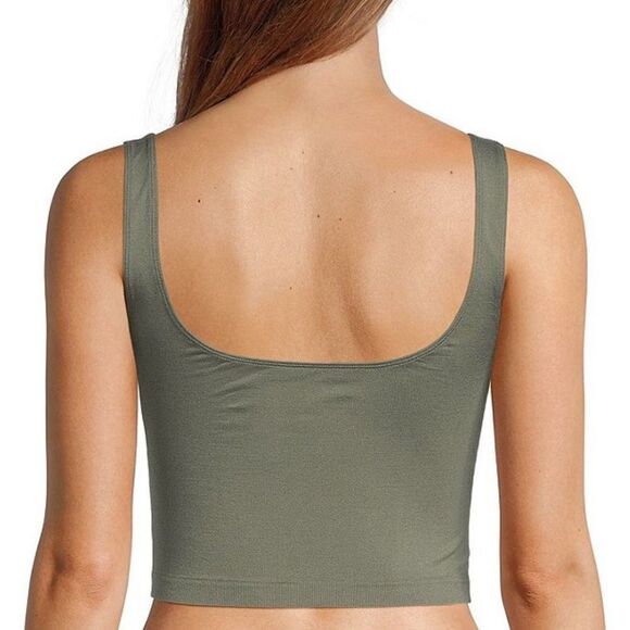 NWT Free People Scoop Neck Crop Brami - Army M/L - Picture 3 of 5